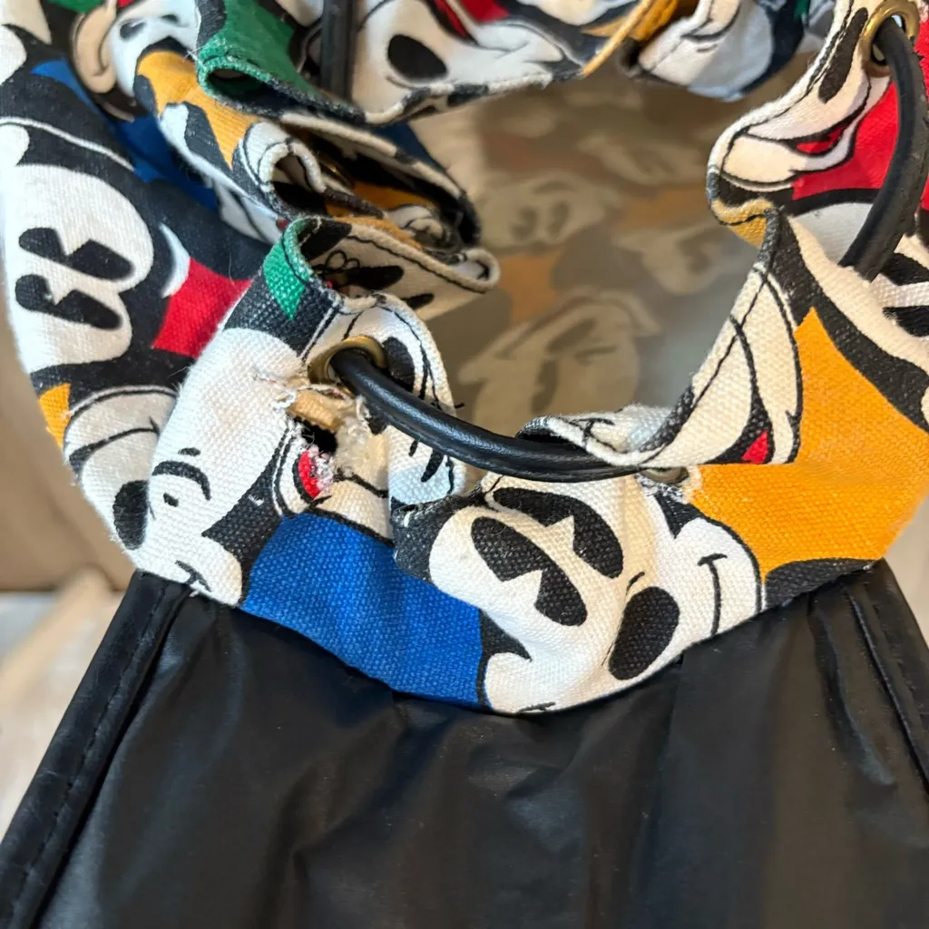 VINTAGE DISNEY MICKEY‎ MOUSE BACKPACK PURSE DRAWSTRING DUFFLE HONEY FASHIONS - Image 7