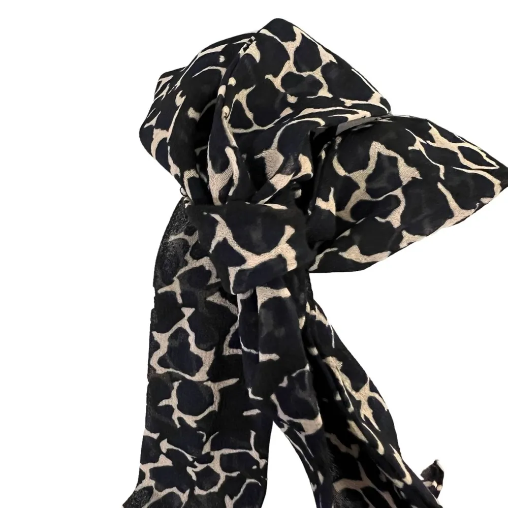 NWT Who What Wear Square Neck Tie Shoulder Giraffe Print Black/Tan Dress Small - Image 6