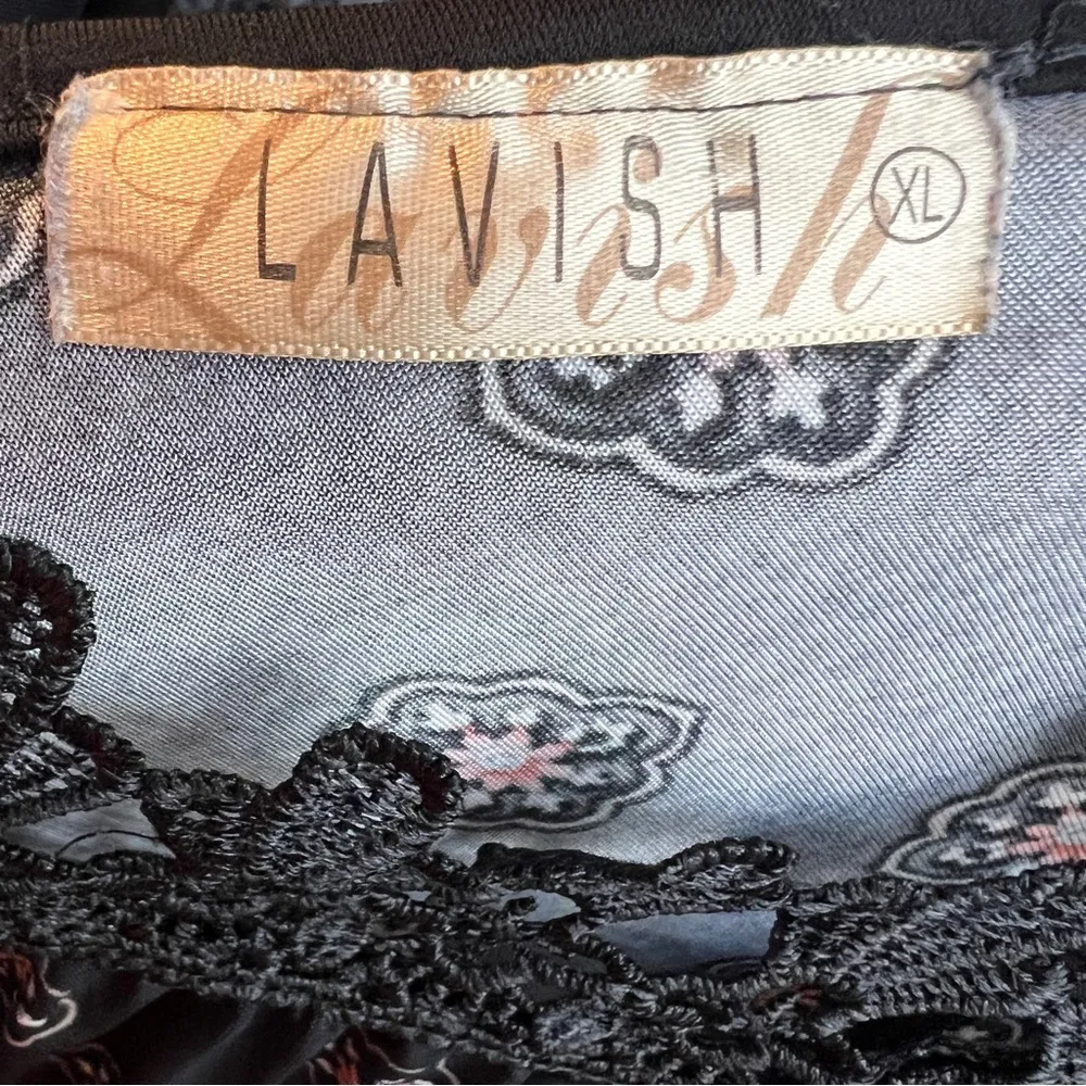 Lavish XL Medallion Swing Top with Square Lace Cutout Neckline with V-Ba… - Image 5