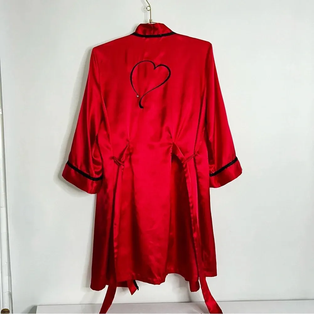 Linea Donatella Robe/Chemise Set Crimson Red Size Medium Polyester - Image 3