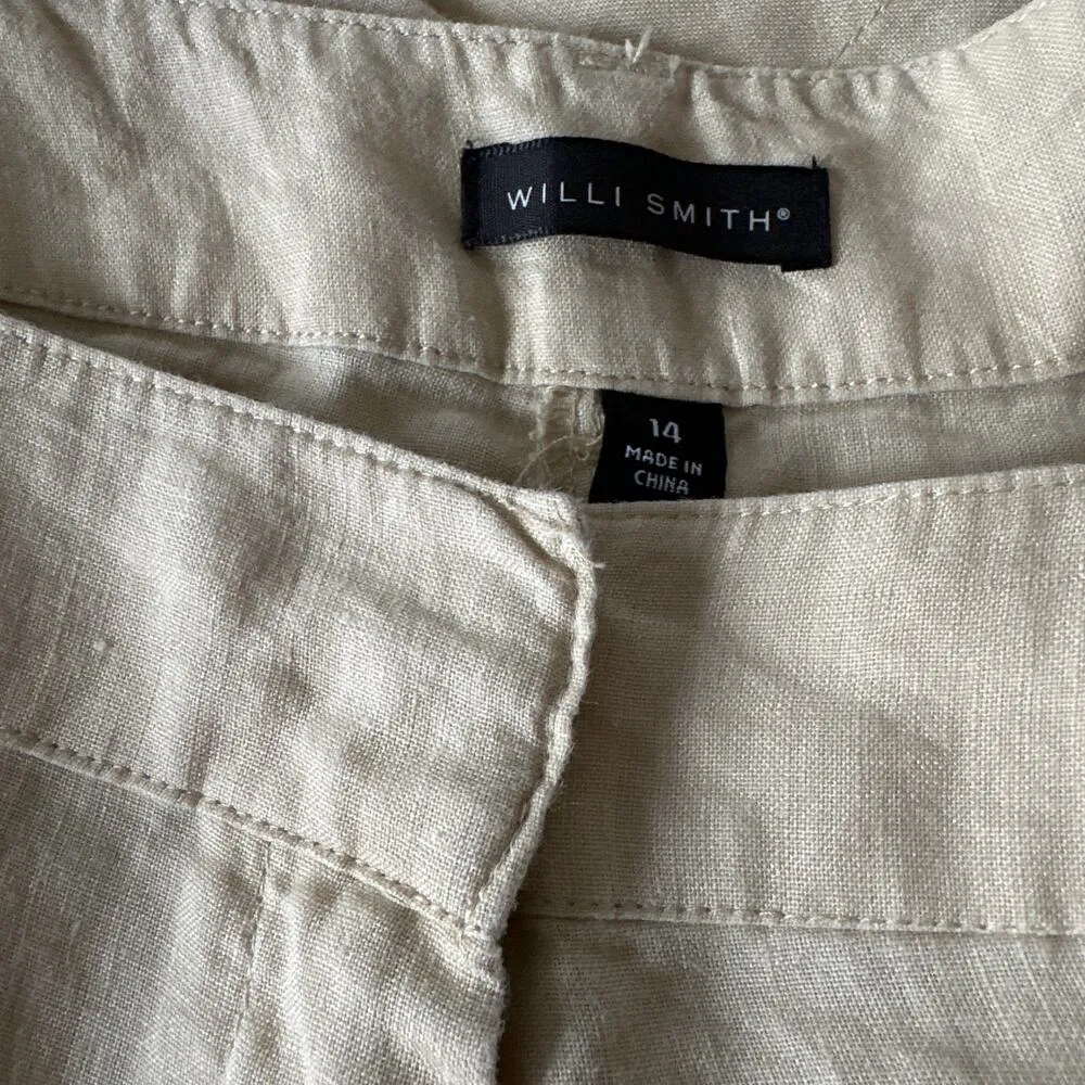 Willi Smith Tan Linen Pants Size 14 - Image 3