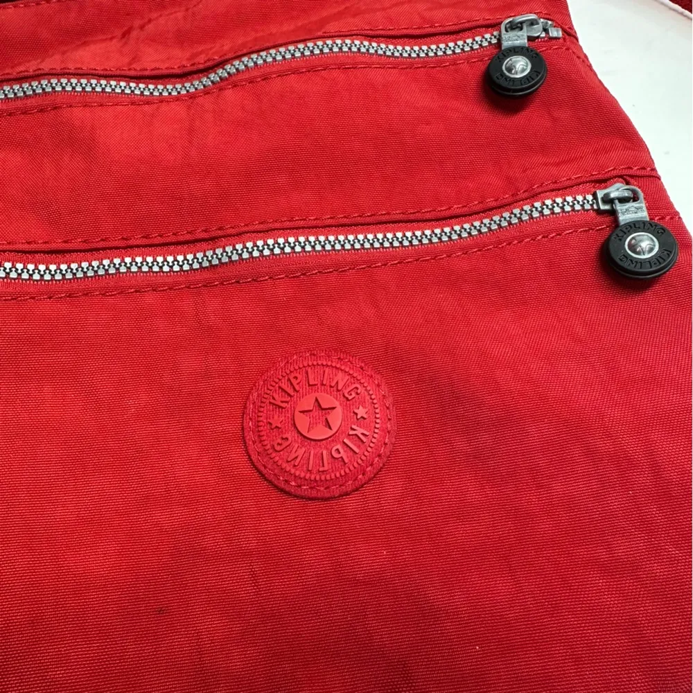 Kipling Red Crossbody Bag Small Double Outside Pockets Jaxton Gorilla Charm - Image 2