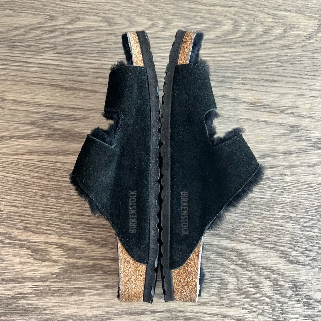 Birkenstock Arizona Shearling Suede Leather Black EU 42 US Size 11 - 11 1/2 - Image 6