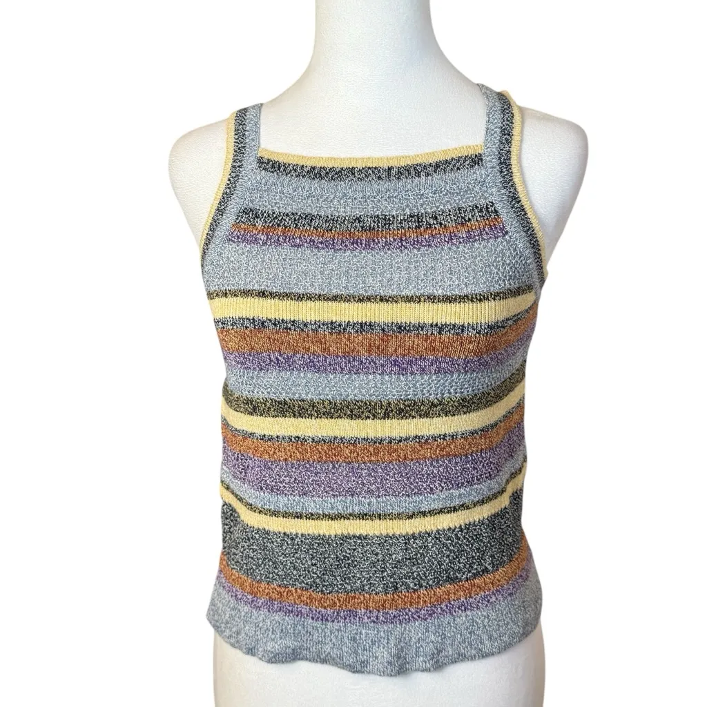 Ba&sh Tannia Sleeveless Knit Top US Size 4 Multicolor Stripes Boho Festival - Image 4