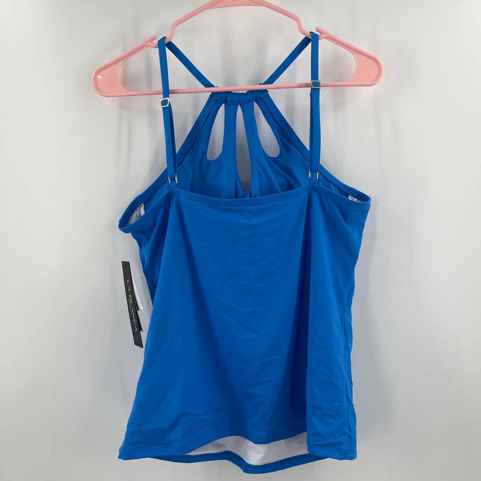 La Blanca Tankini Top Size 14 NWT Island Goddess Keyhole NWT Curvy Capri Blue - Image 5