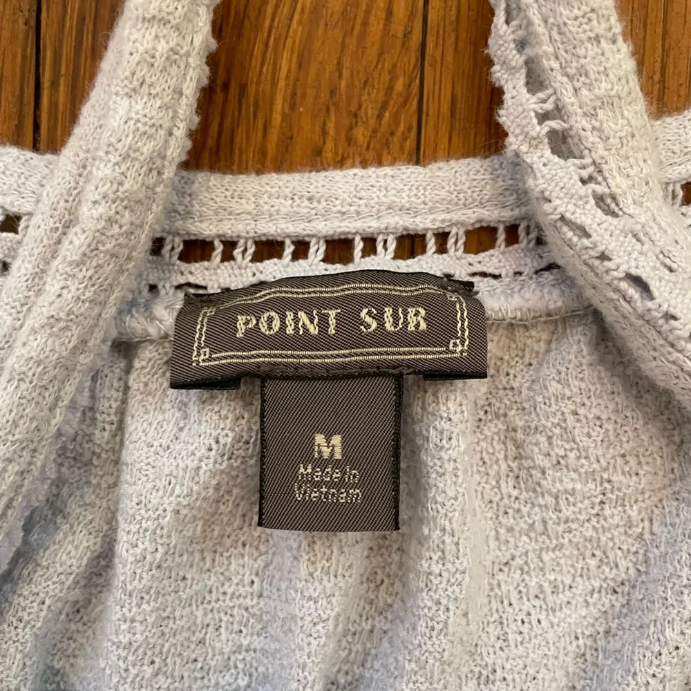 J. Crew Point Sur Embroidered Trim Blue Tank - Size Medium - Image 5