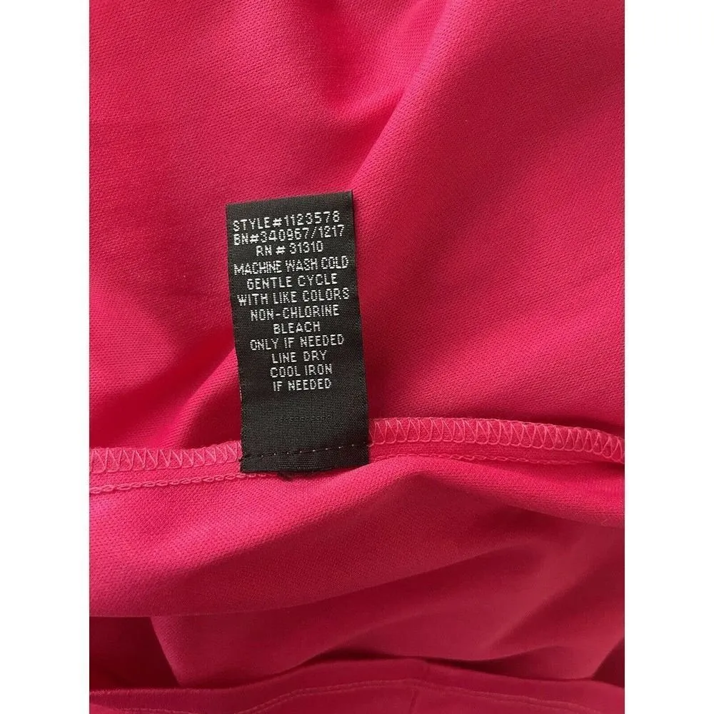 BCX Women's Dress Size Large Berry Pink Scallop Trim Top Spaghetti Straps - Image 5