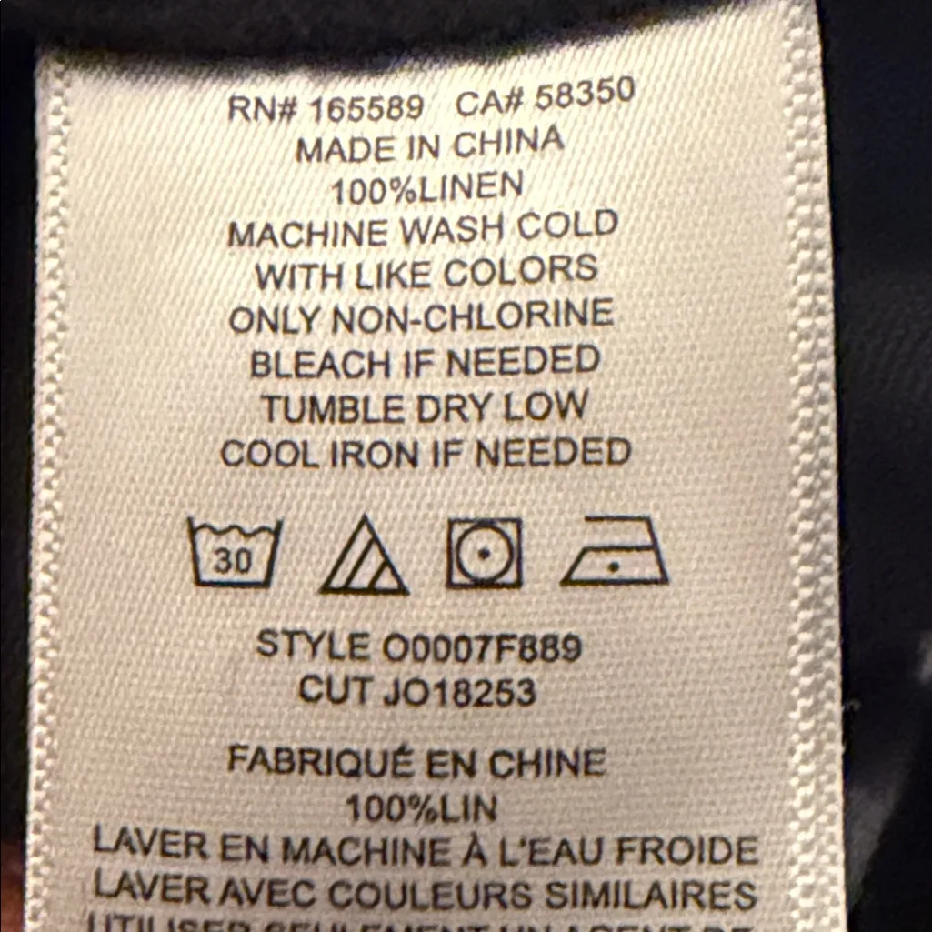 Joie Maisie 100% Linen Adjustable Strap Black Wide Leg Jumpsuit Size 12 - Image 8