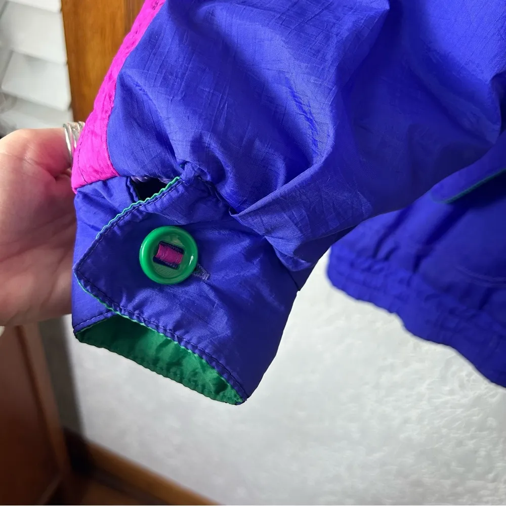 Vintage Gitano 90’s Retro Color Block Ski Winter Coat Puffer Jacket Size S Purple - Image 7