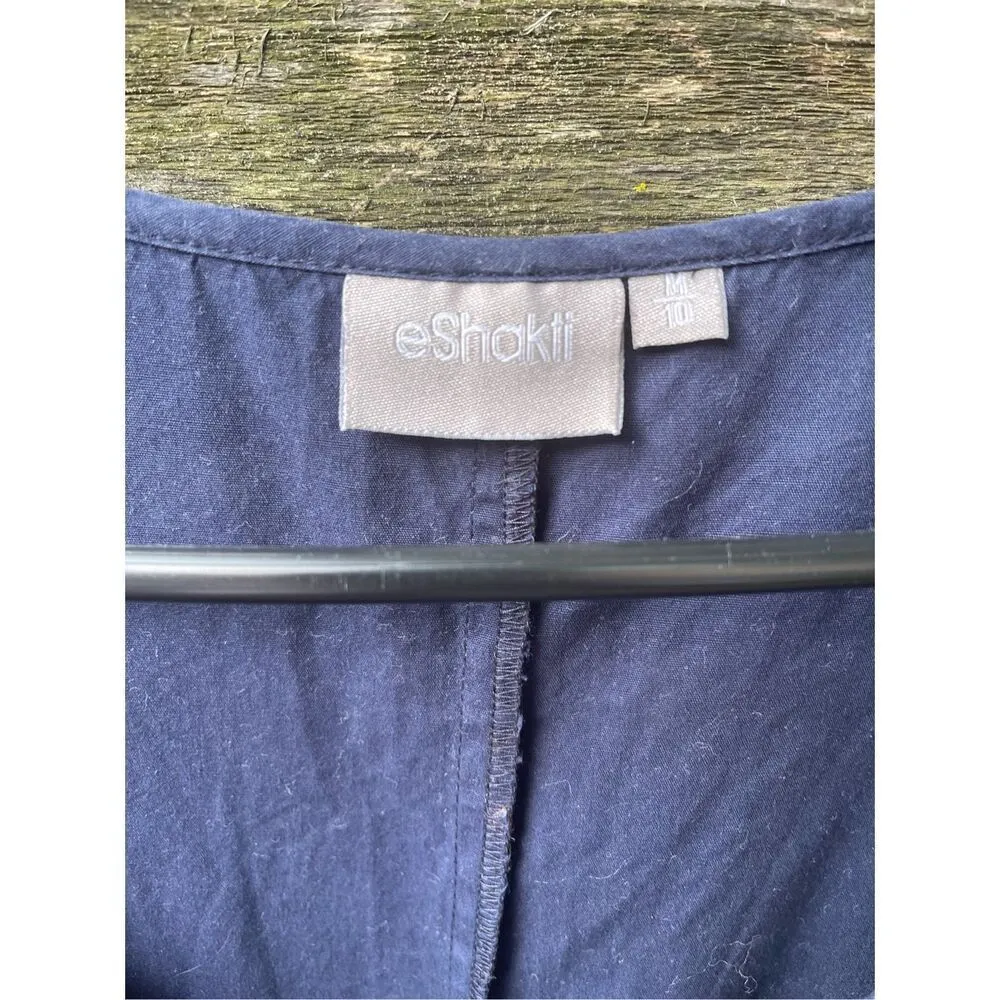 eShakti size 10 cotton pleated covered buttons fit n flare dress. - Image 3