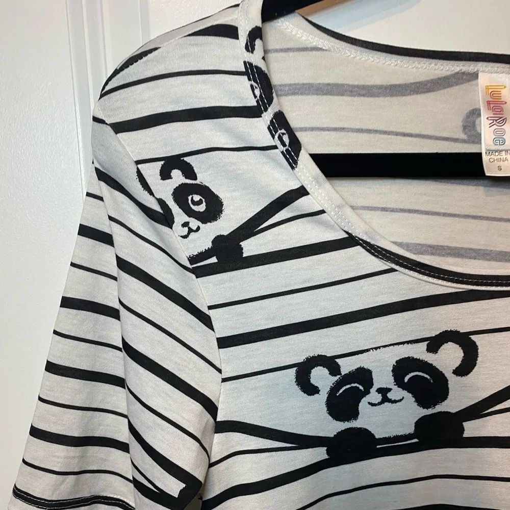LuLaRoe White and Black Panda Perfect T short sleeve shirt - Image 2