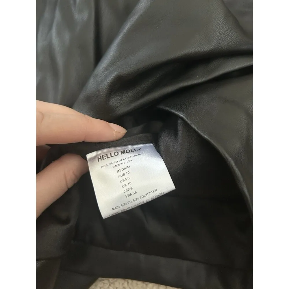 Hello Molly Black Catwoman Mini Dress Asymmetrical Front Slit Sexy Party Medium - Image 9