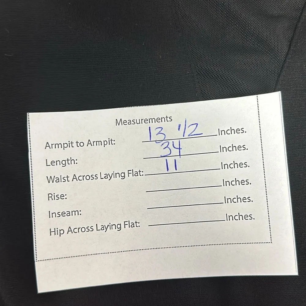 Luxe Comfort Mesh High Neck Cross Back Mini Black Dress Sz Small - Image 10