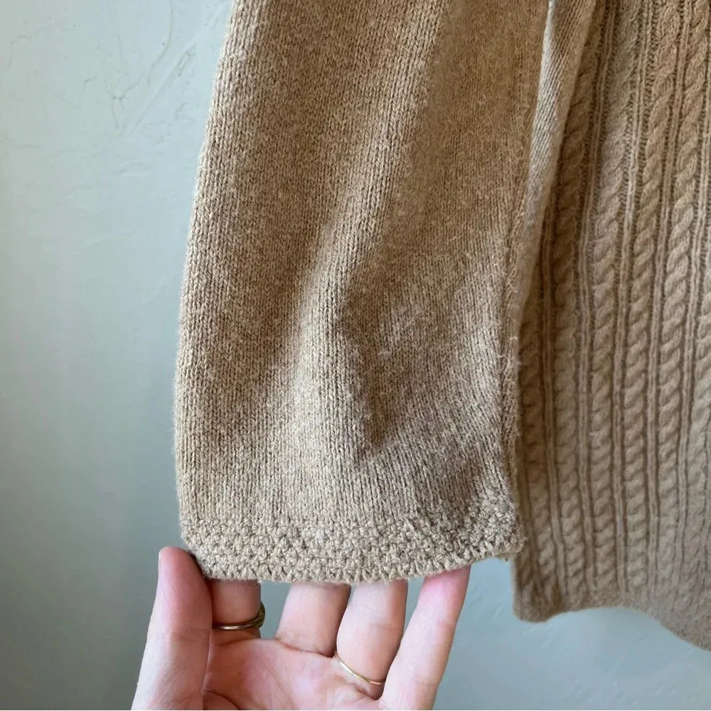 J.Jill‎ Cable Knit Sweater Brown A Line Classic Minimalist Boho Costal Grandma Size XL - Image 6