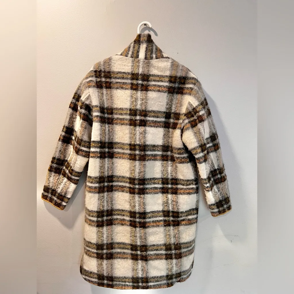 Isabel Marant Etoile Gabriel Plaid Coat Beige Size 36 - Image 6