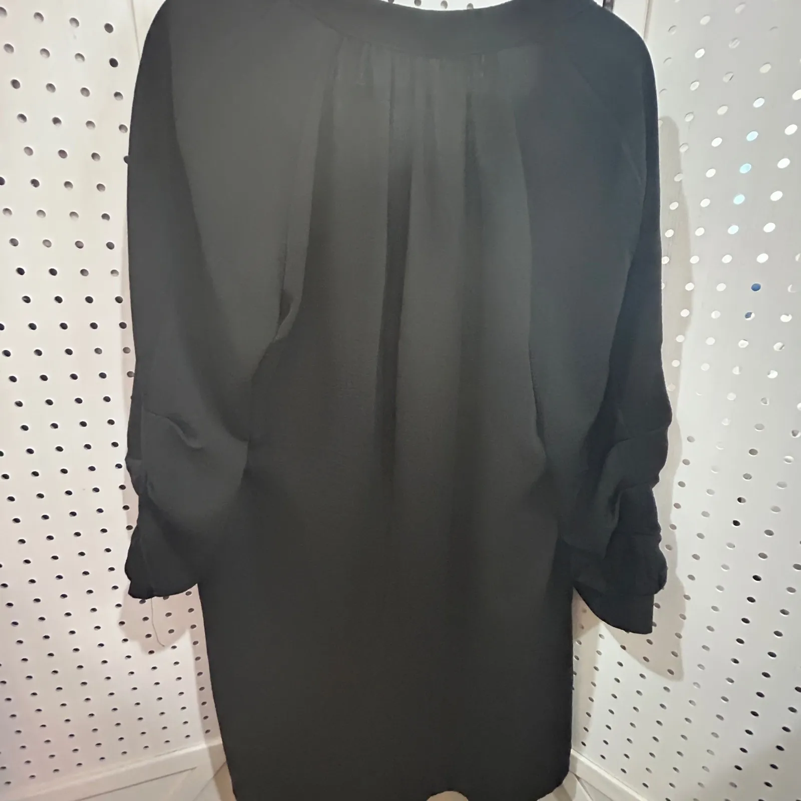 Pink Martini Black V Neck Button Front Tunic Top Dress Size S - Image 12