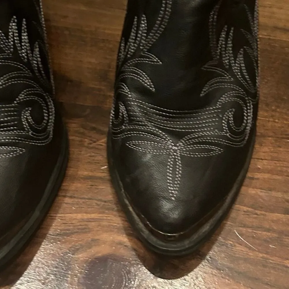 Dingo  Annabelle Western Cowboy Black Retro Design Slip On Boots Women’s Size 6.5 - Image 7