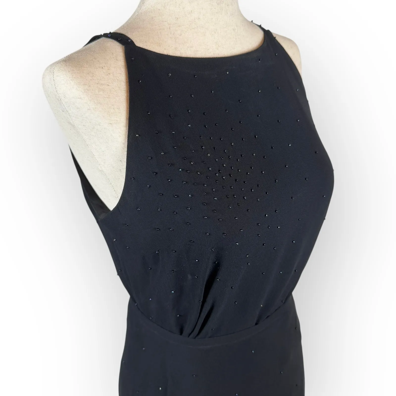 Vintage 90's 2PC Beaded Black Silk Skirt Outfit Size 2/4 - Image 2