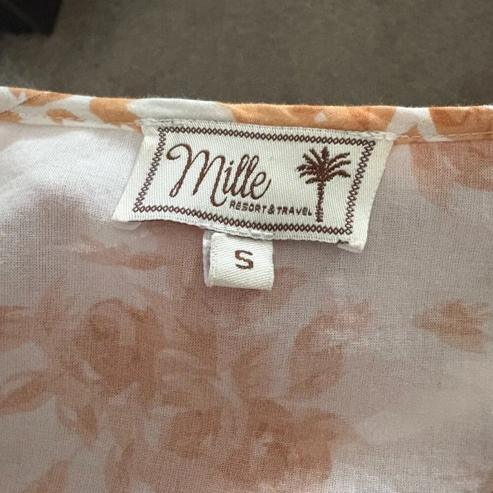 Mille Resort Wear Charlie Top Womens Boho Puff Sleeve Colorful Small Pink - Image 4