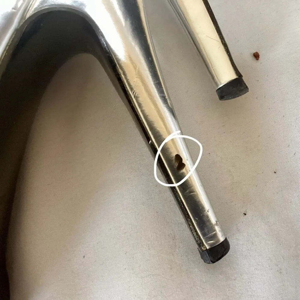 Colin Stuart Silver Peep Toe Pumps - Image 9