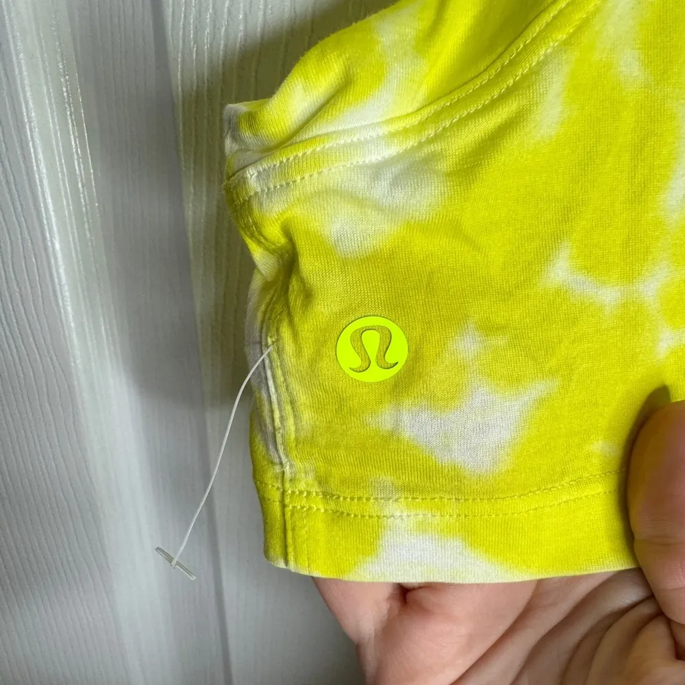 LULULEMON NWOT All Yours Cropped Tank 100% Pima Cotton‎ Hot Neon Yellow Size 10 - Image 5