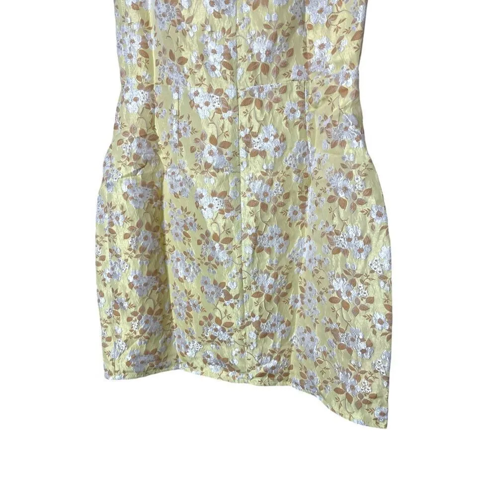 Lulus Favorite Song‎ Yellow Floral Jacquard Off-The Shoulder Mini Dress S NWT - Image 10
