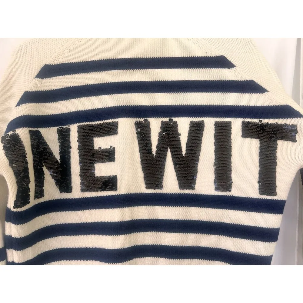 MAJE Murmur Embroidered Wool Blend Cardigan Ecru Thick Open Front Size 1 Small - Image 14