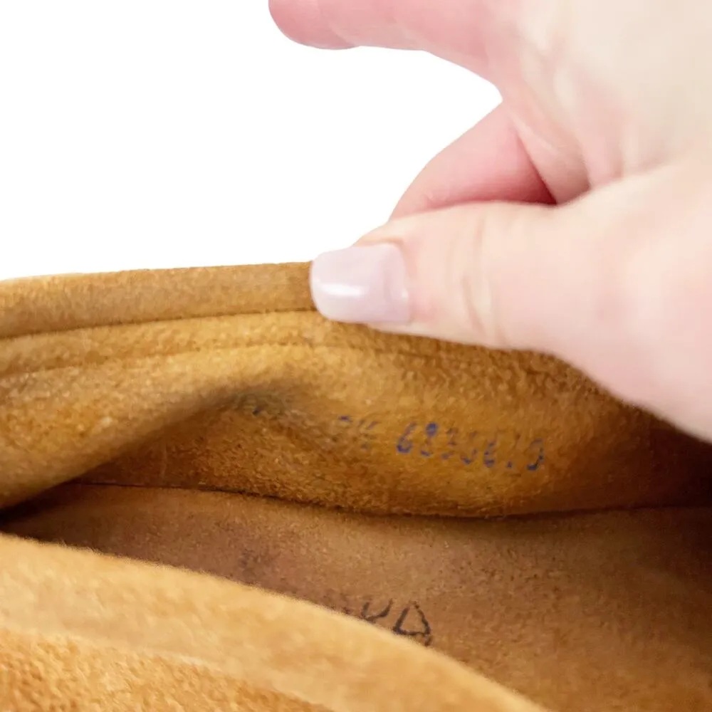 Minnetonka Tan Beaded Suede Moccasins Sz 7.5 - Image 8