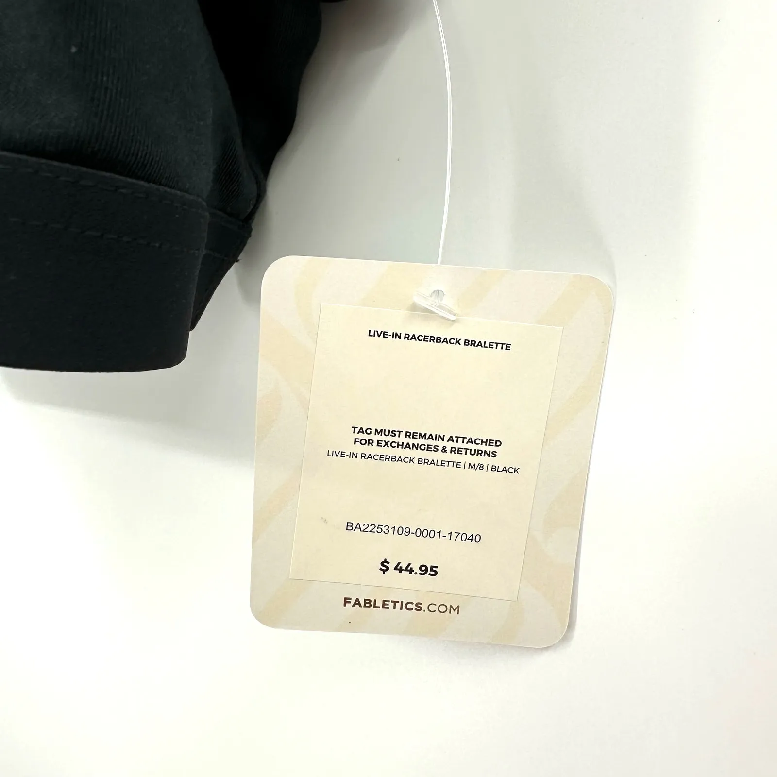 Fabletics Size 8 Bralette Black Racerback Soft‎ Thin Strap Comfy Athleisure NWT - Image 4