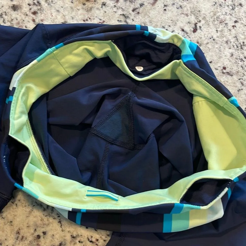 Lululemon  Align Core Kicker Crop Inkwell Assorted Stripe Surge Legging Blue Size - Image 9