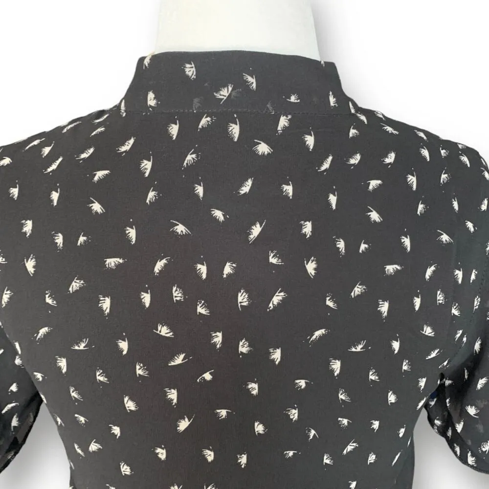 ModCloth Black Dandelion Maxi Dress XS Tie Neck Sheer Flutter Sleeve Feminine - Image 10