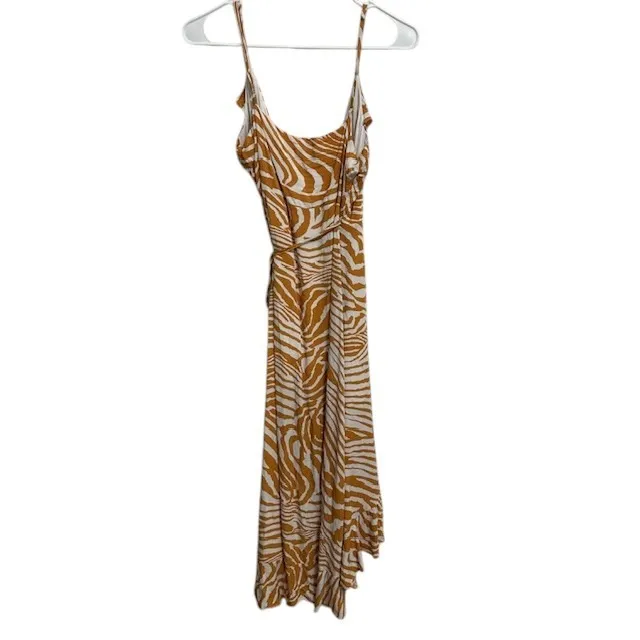 Revolve‎ MINKPINK Zebra Print Wrap Dress Ruffle High Low V Neck Sleeveless Sz Sm - Image 5