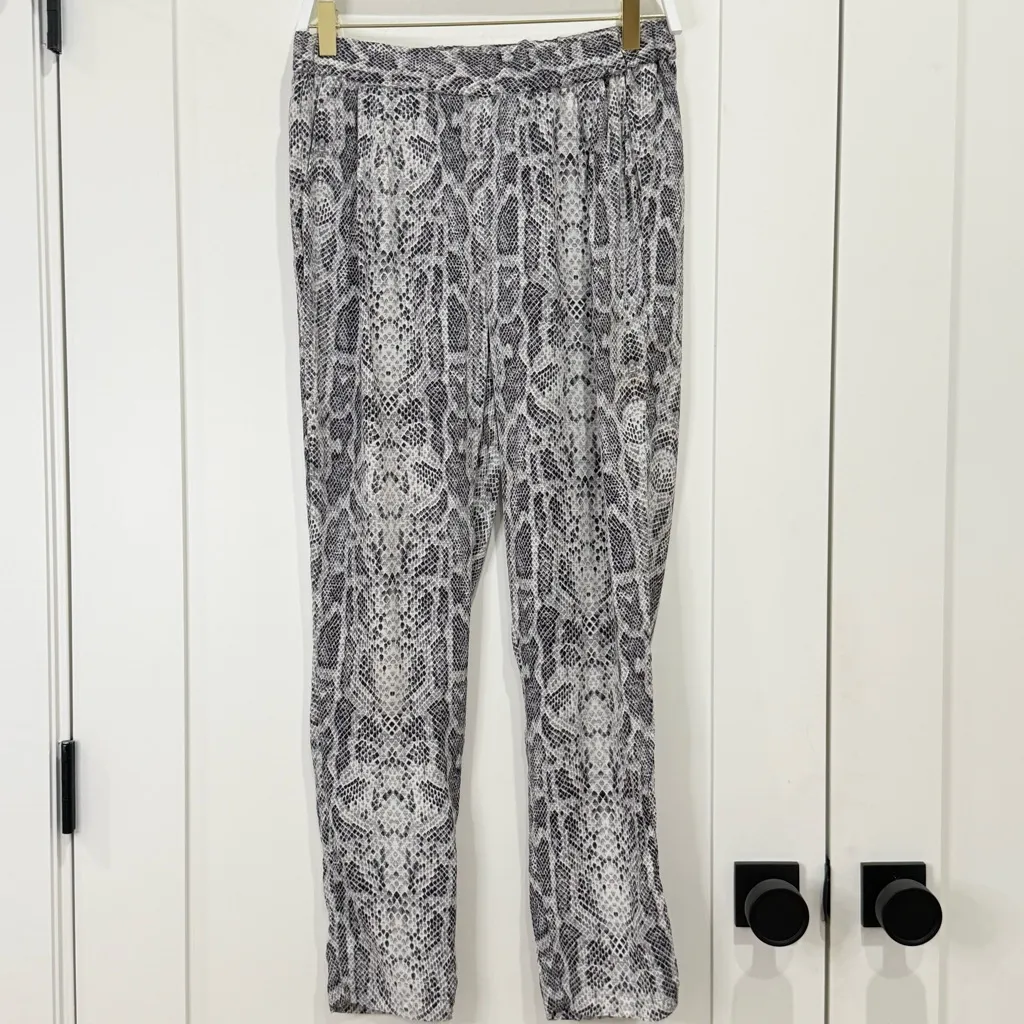 Equipment Femme Snakeskin Silk Pants XS Tapered Workwear Office Chic Neo Deco - Image 2