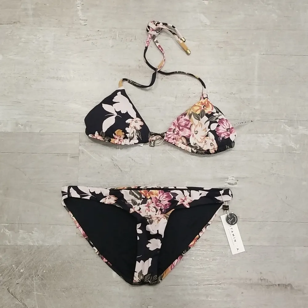 💕VITAMIN A💕 Bikini Gia Triangle Top + Luciana Full Coverage Bottom Ambrosia XS - Image 11