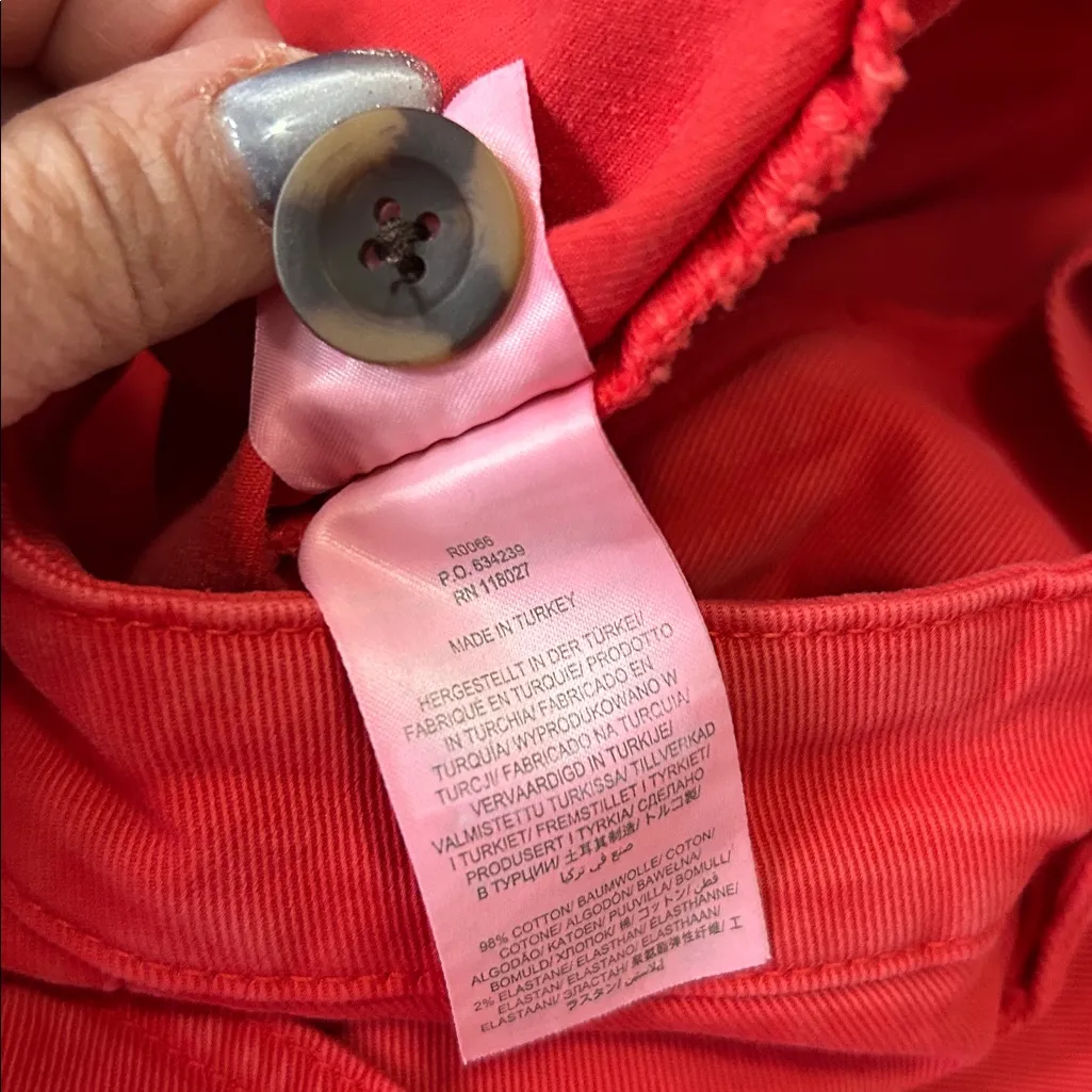 Boden Red High Waisted Wide Leg Crop Jeans Size 12 - Image 10