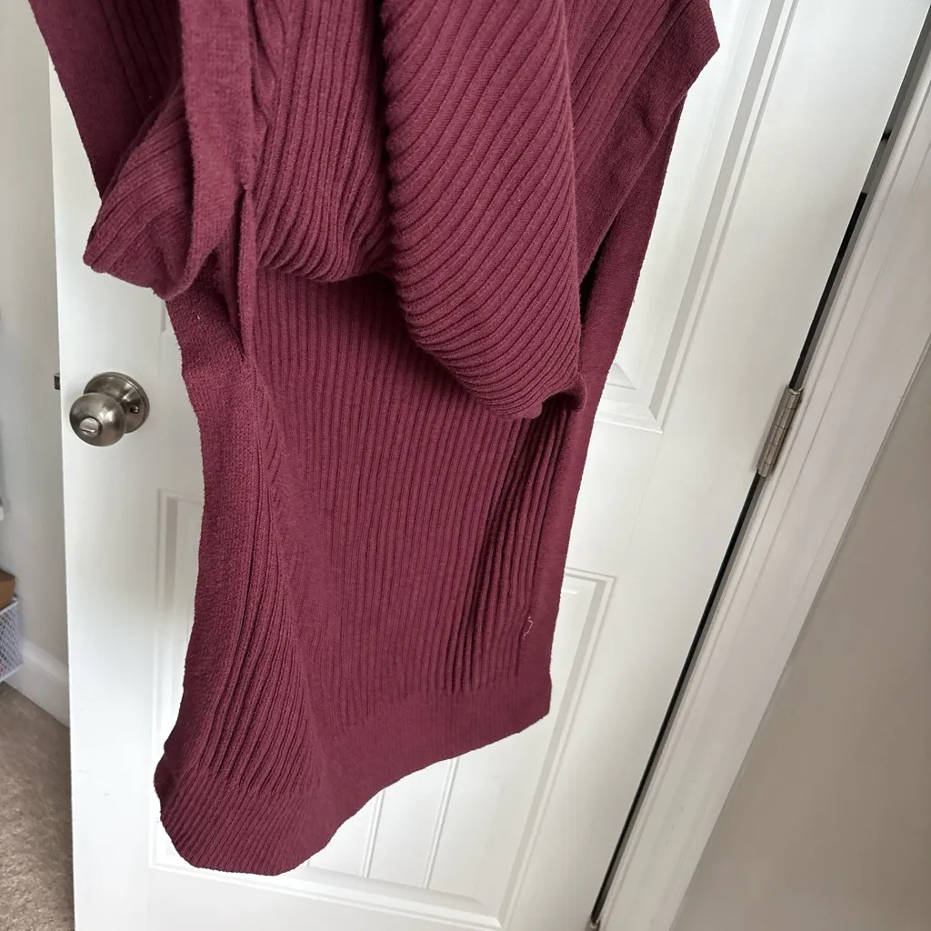 Banana Republic  Maroon Ribbed Turtleneck Poncho - Image 5