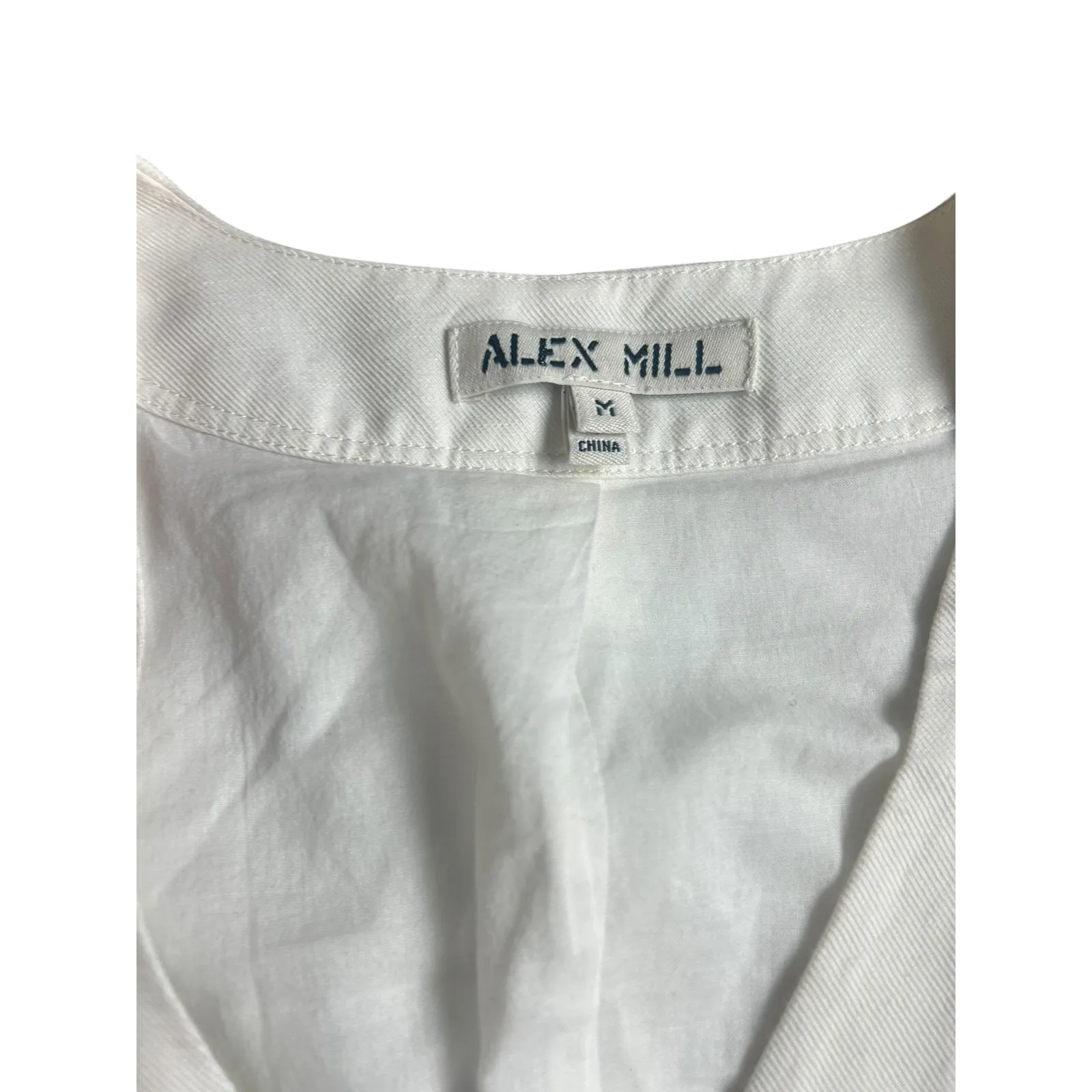 Alex Mill Madeline Shirtdress Linen Blend Button Front Midi Dress White M Size M - Image 8