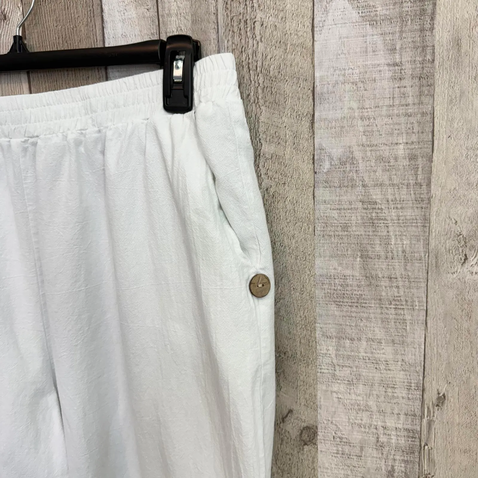 Noracora Women's 3XL White Casual Elastic Waist Pants Lightweight Beach Floral Size undefined - Image 7