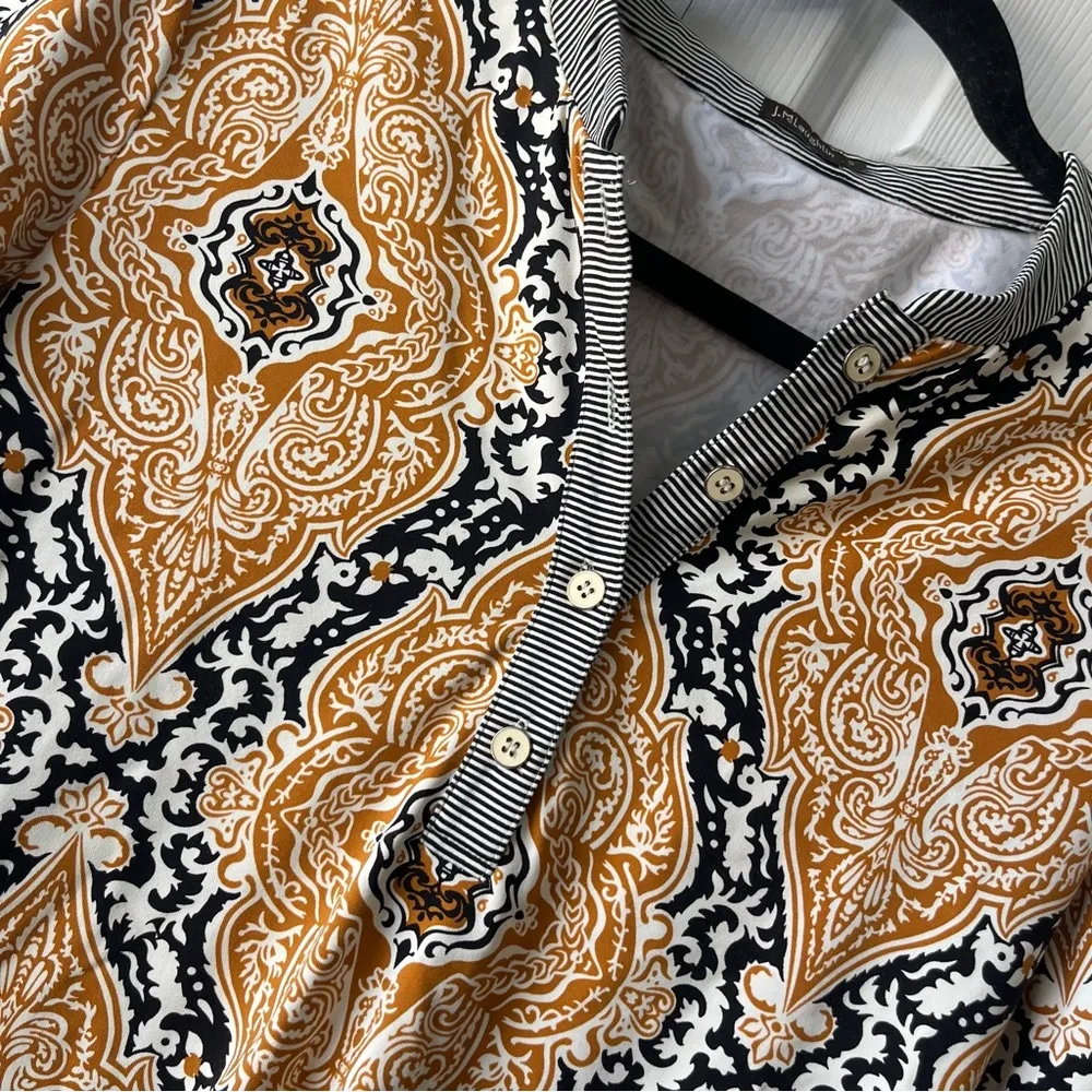 J. Mclaughlin Henely Tunic shirt Size Small Catalina Cloth Yellow Travel - Image 3