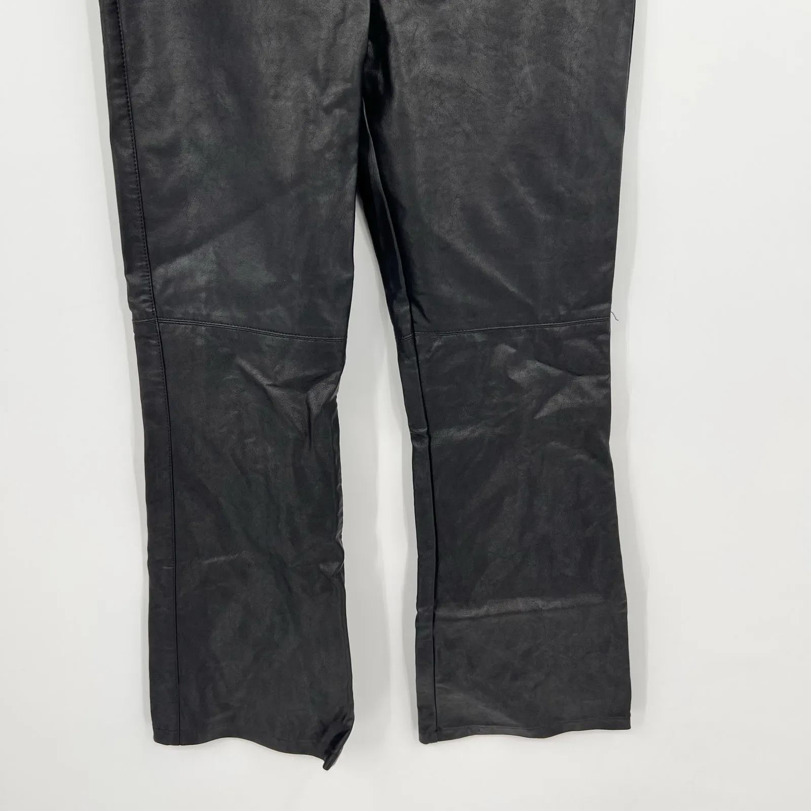 Free People we the free Sasha Croped Kick Flare Vegan Faux Leather Pants size 4 - Image 5