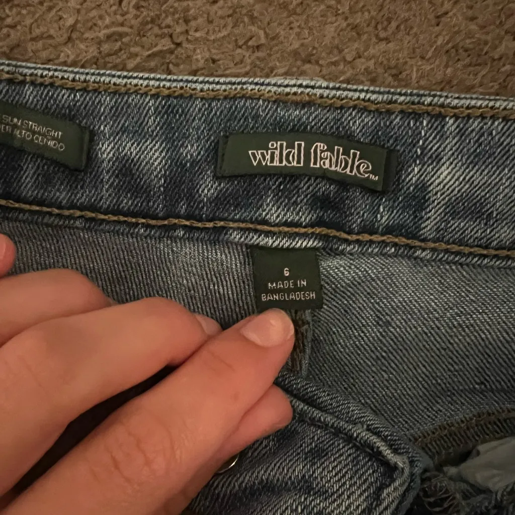 Wild Fable Light Blue High Rise Distressed Jeans - Image 3