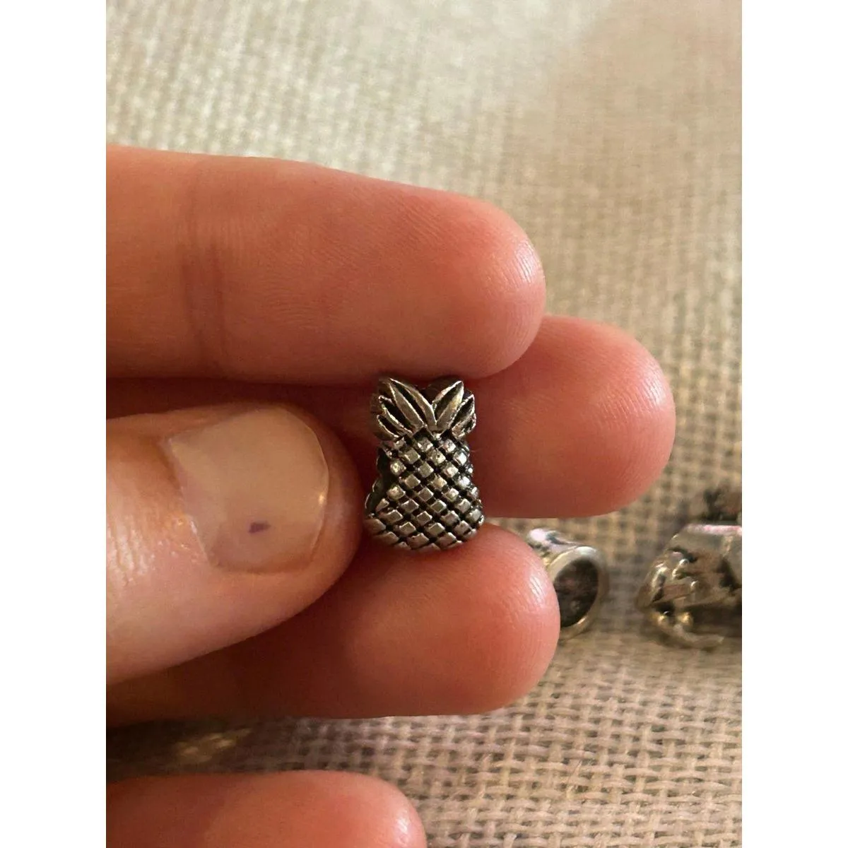 A494 charm bracket silver plated 5 pcs Gray - Image 2