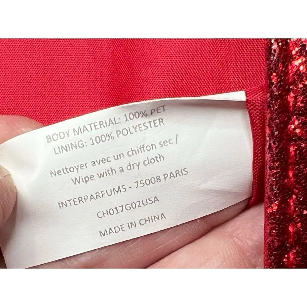 Jimmy Choo Parfume‎ Red Glitter Good Chain Clutch Shoulder Handbag COA - Image 5