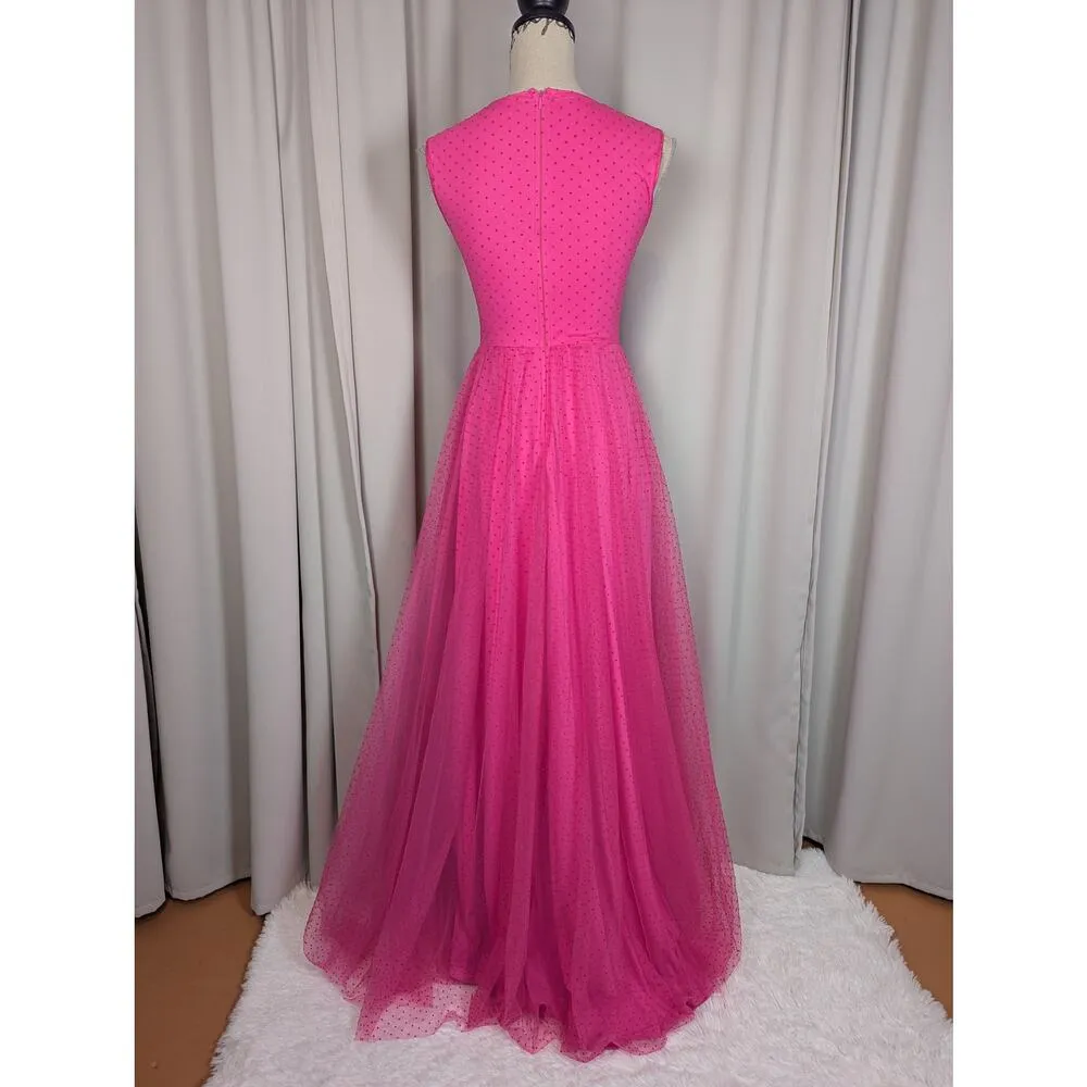 Faeriesty French Dot Formal Gown Pink Small Size XS - Image 14