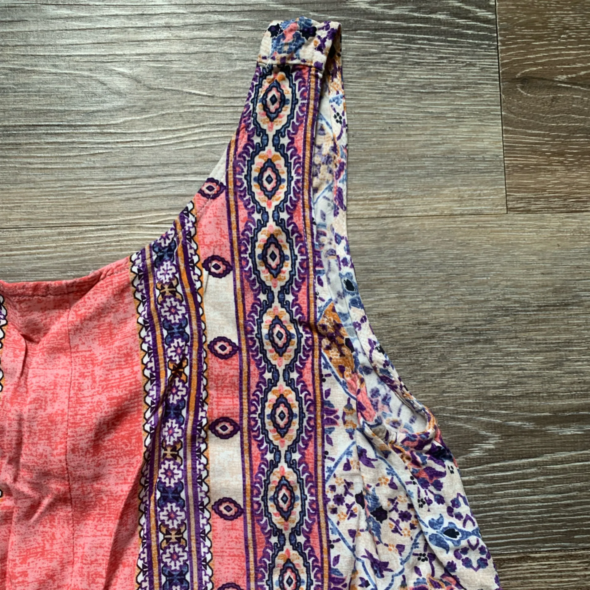 Lulus Whisk Me Away Coral Pink Print Swing Dress M - Image 3