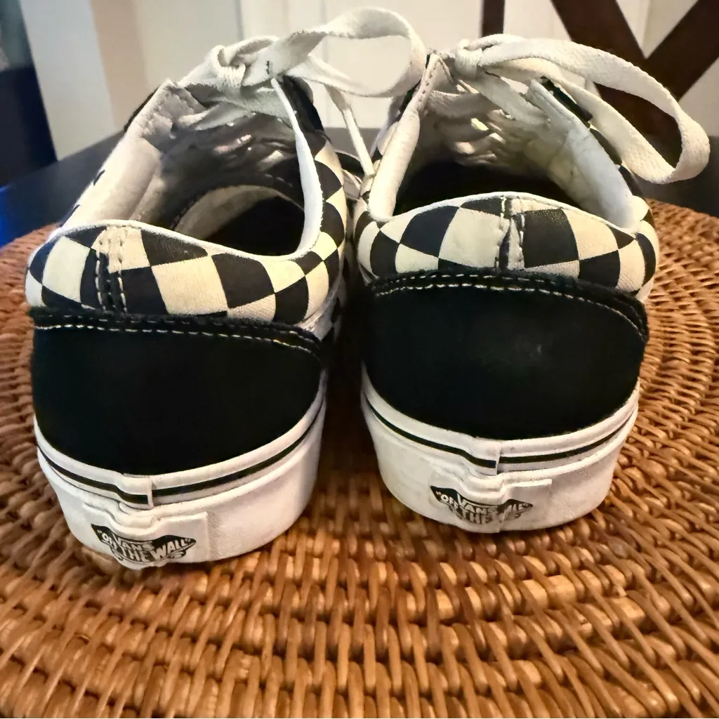 Vans Black and White Checkered Sneakers - Image 7