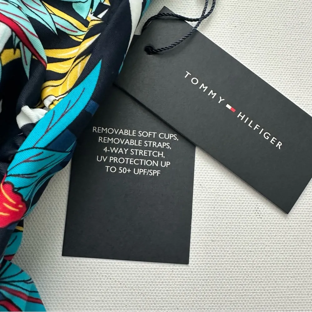 Tommy Hilfiger ALOHA Printed Off-Shoulder Flounce Tankini Top Size M Women - Image 5