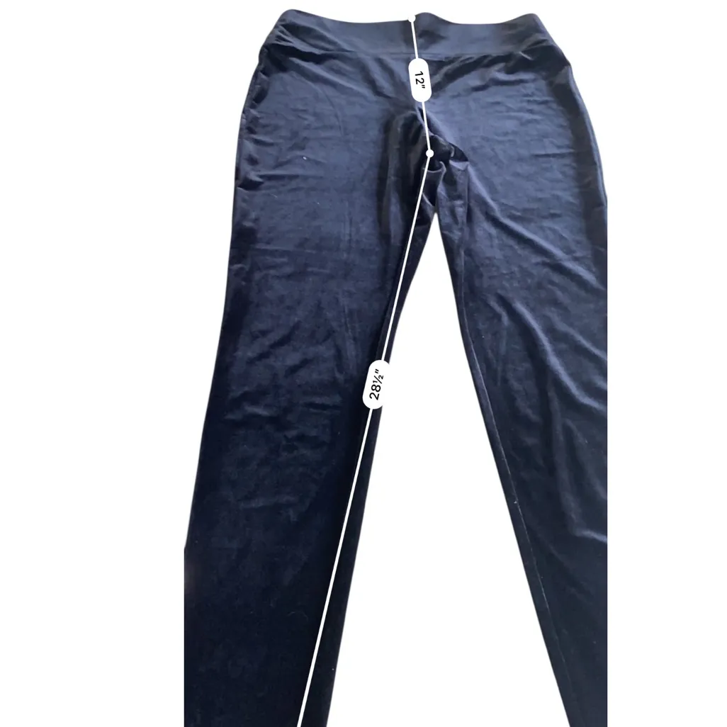 INC Black Skinny leg mid rise velvet pull on legging Pants NEW Size 16 - Image 13