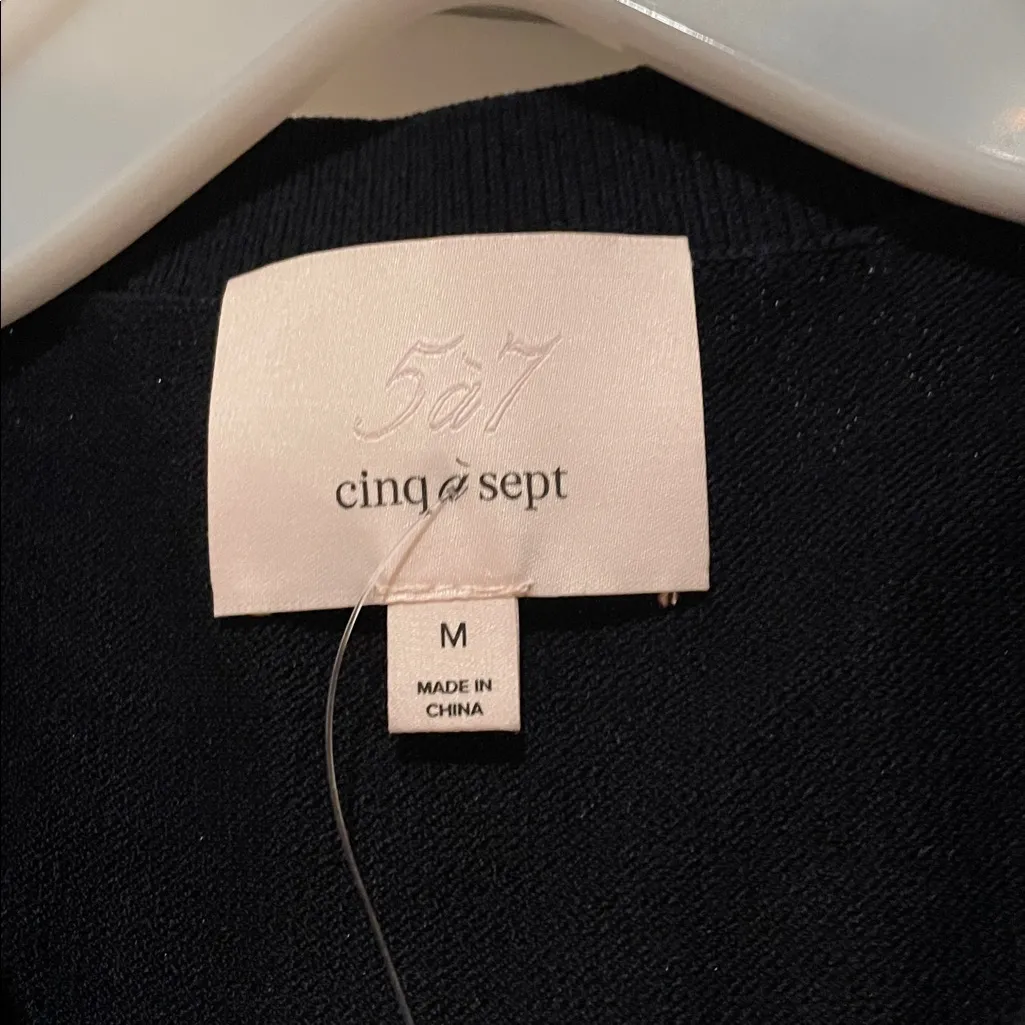 Cinq a sept Tess Mixed Media Top Blue Size M - Image 4