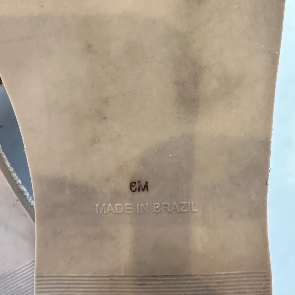 Beach by Matisse Bali Slide Sandal Suede Minimalist‎ Boho Gold Brown Leather 6M Size 6 - Image 3